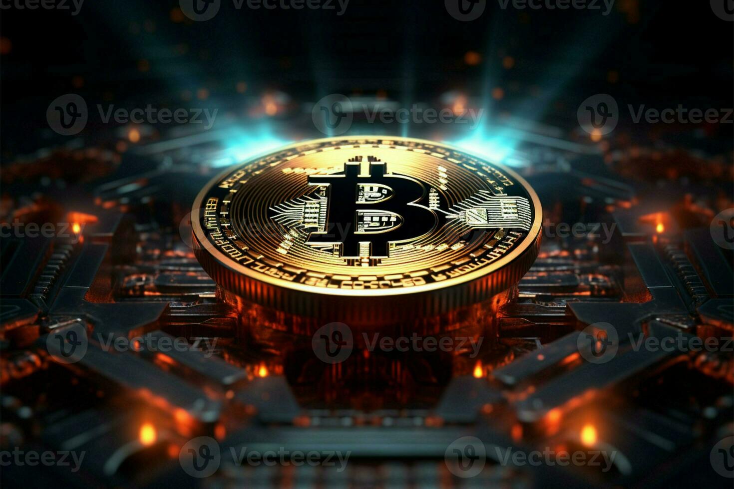 AI generated Bitcoin future Illustration for graphics, marketing, promotion, stock trade, forex photo