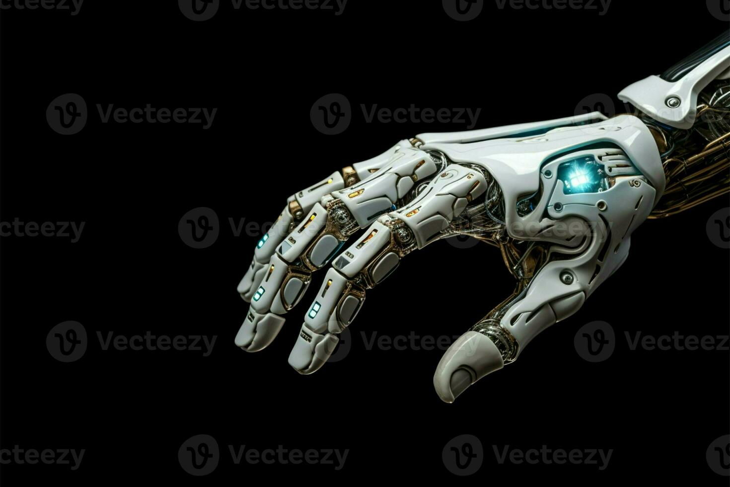 AI generated Technological finesse Robotic hand epitomizes precision in futuristic advancements photo