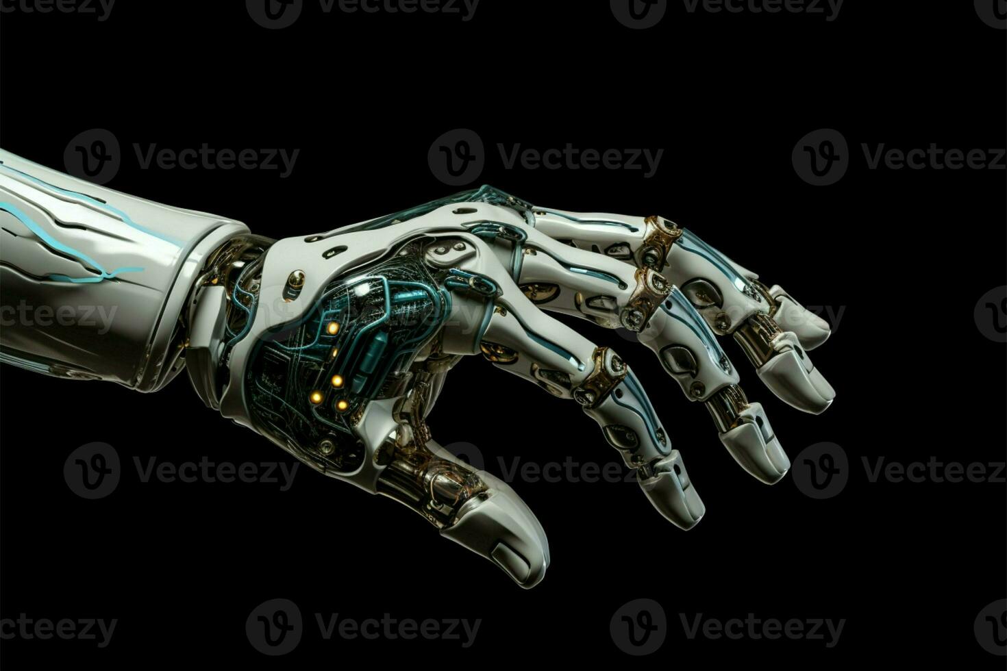 AI generated Futuristic grasp Robotic hand embodies cutting edge technology with precision photo