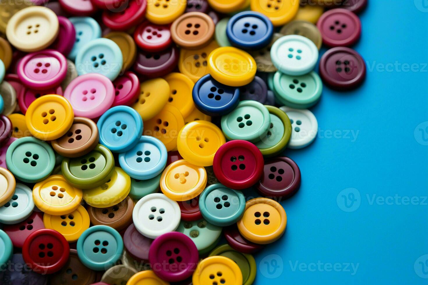 AI generated Creative spectrum Multicolored sewing buttons for diverse crafting applications photo