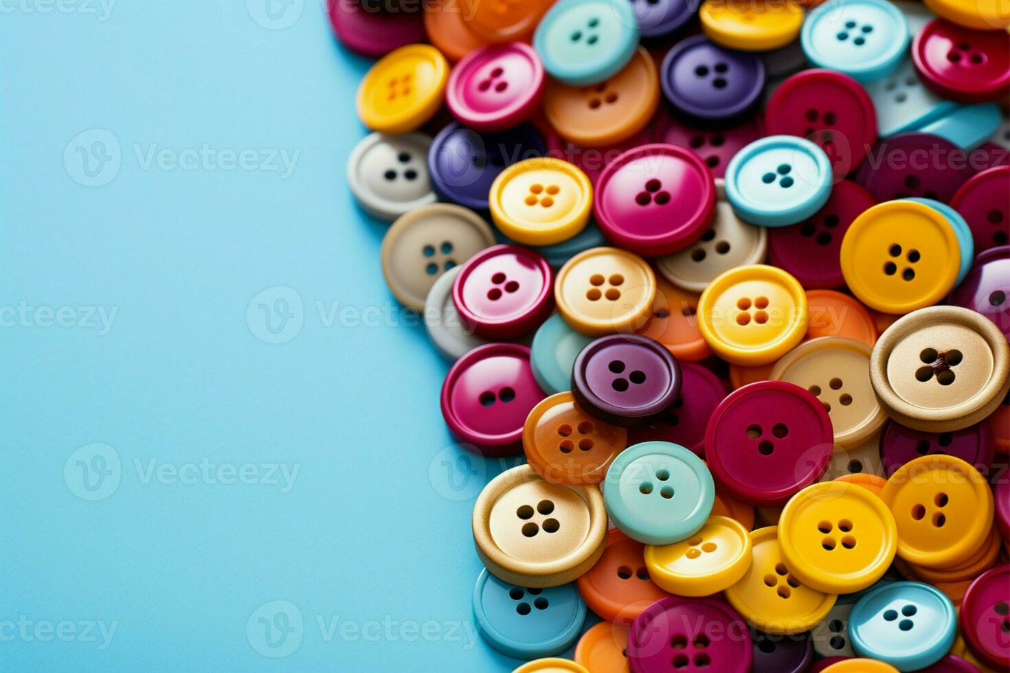 AI generated Creative spectrum Multicolored sewing buttons for diverse crafting applications photo