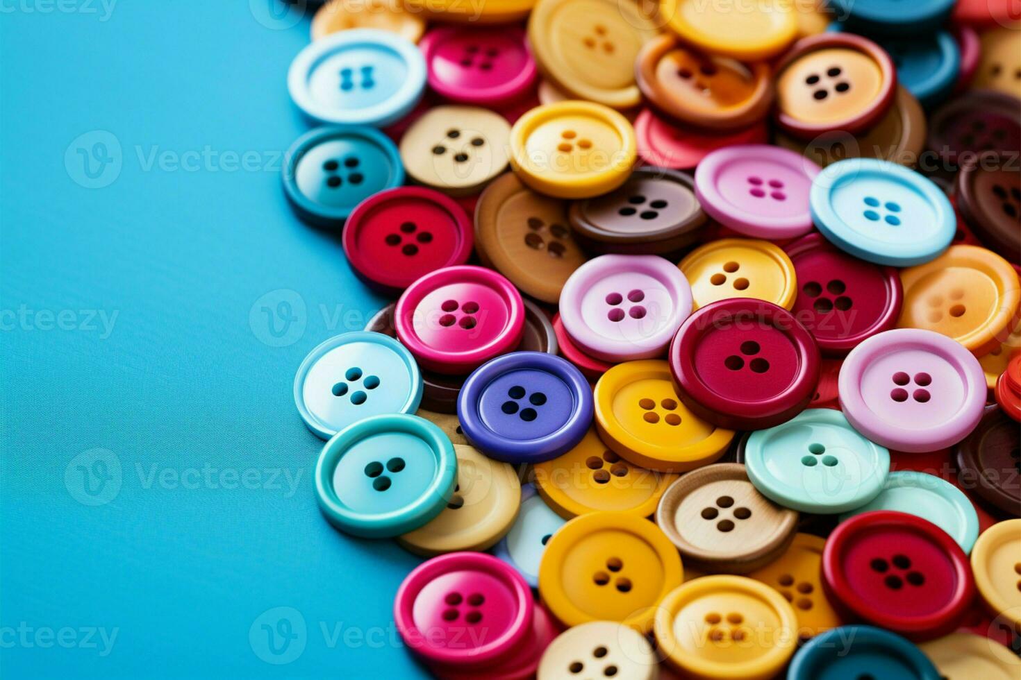 AI generated Creative spectrum Multicolored sewing buttons for diverse crafting applications photo