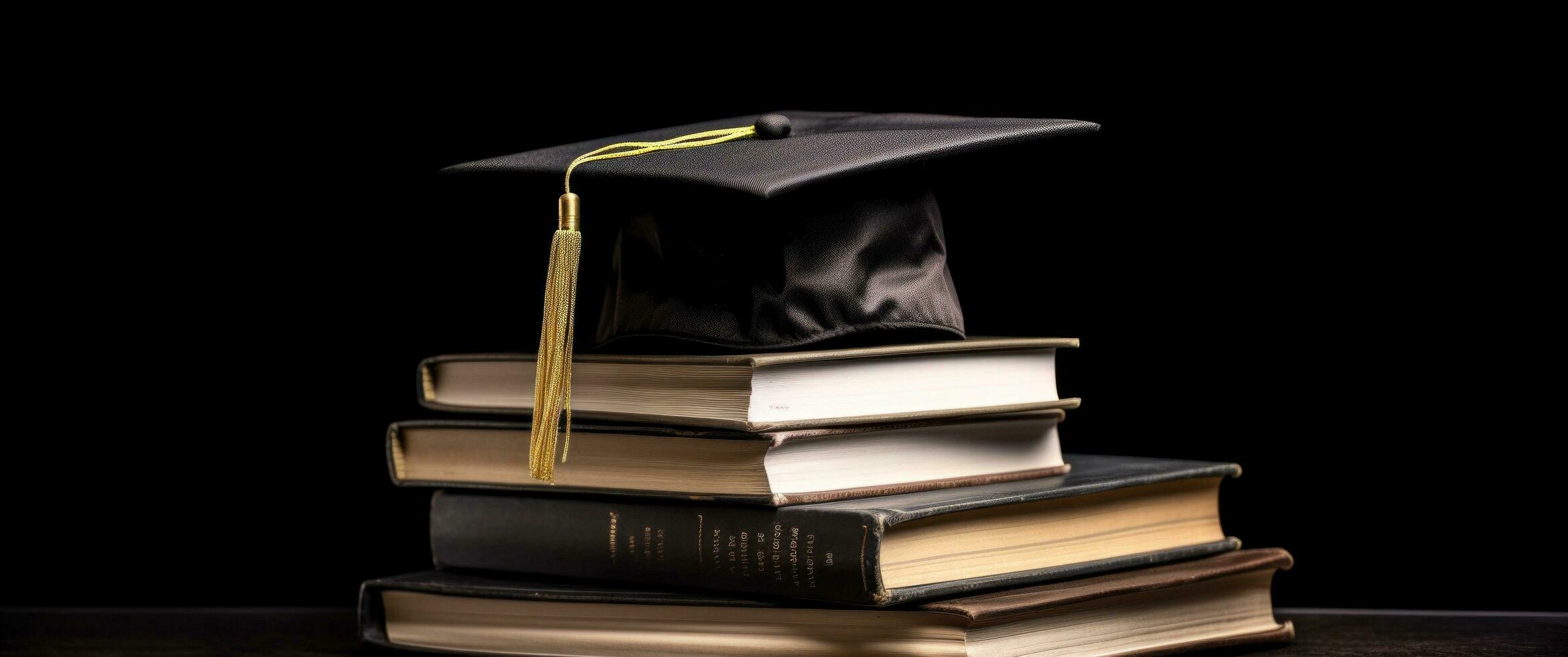 AI generated graduate degree cap on the books photo