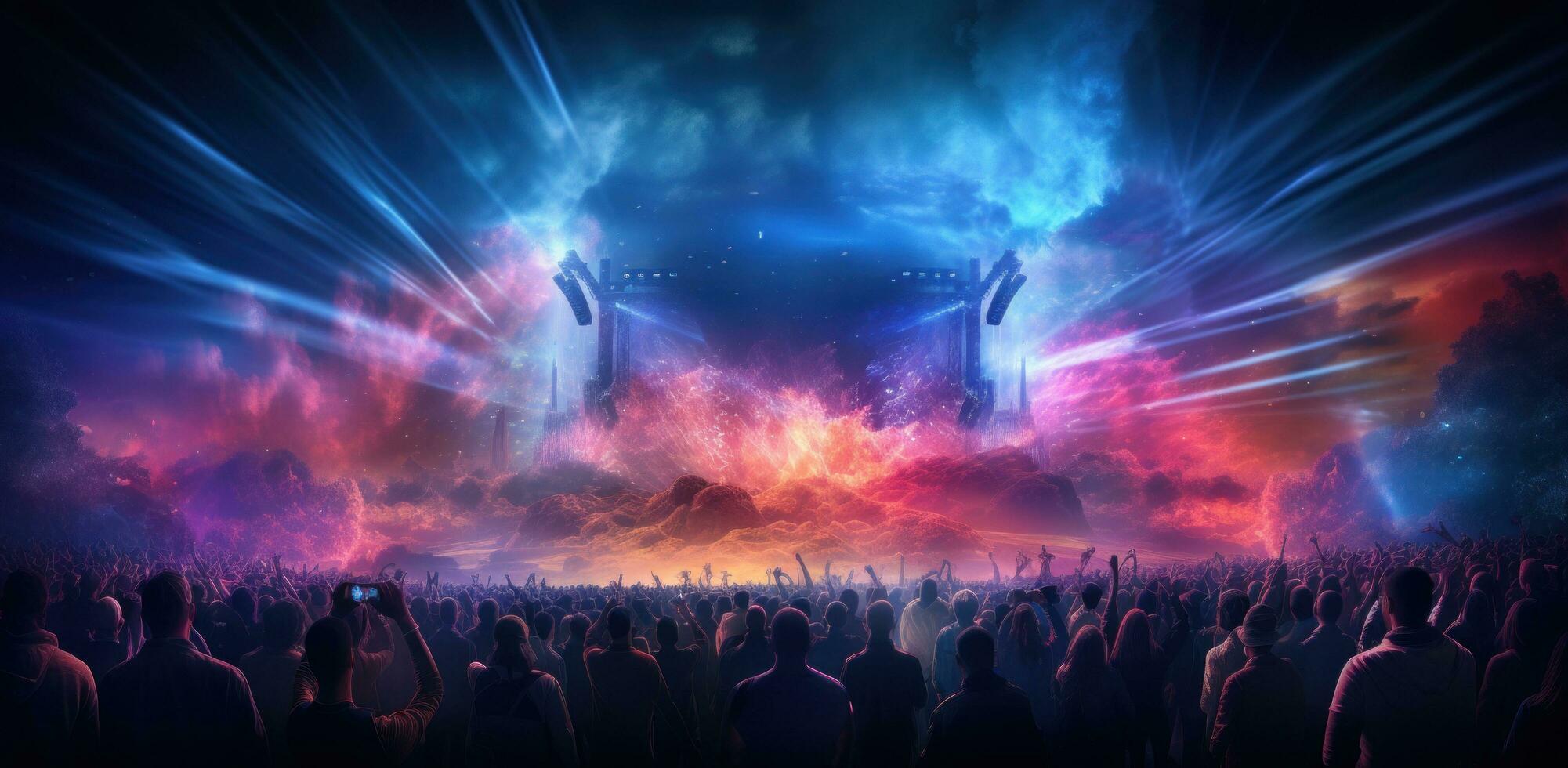 AI generated music, nightlife, concert photo