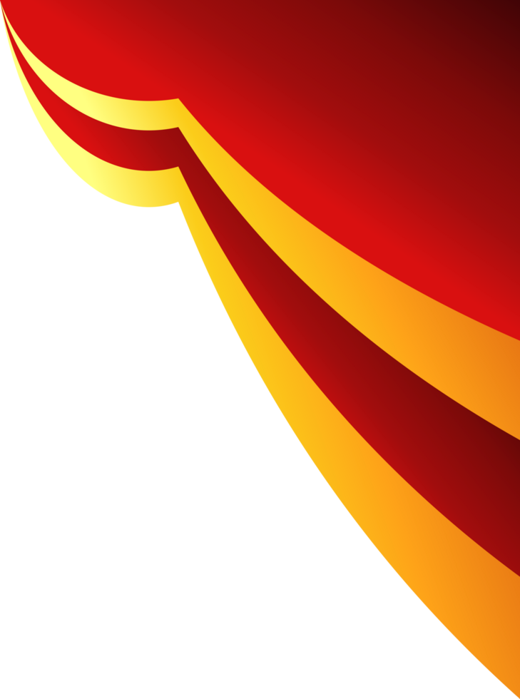 Red with gold stripe corner. Corner design element png