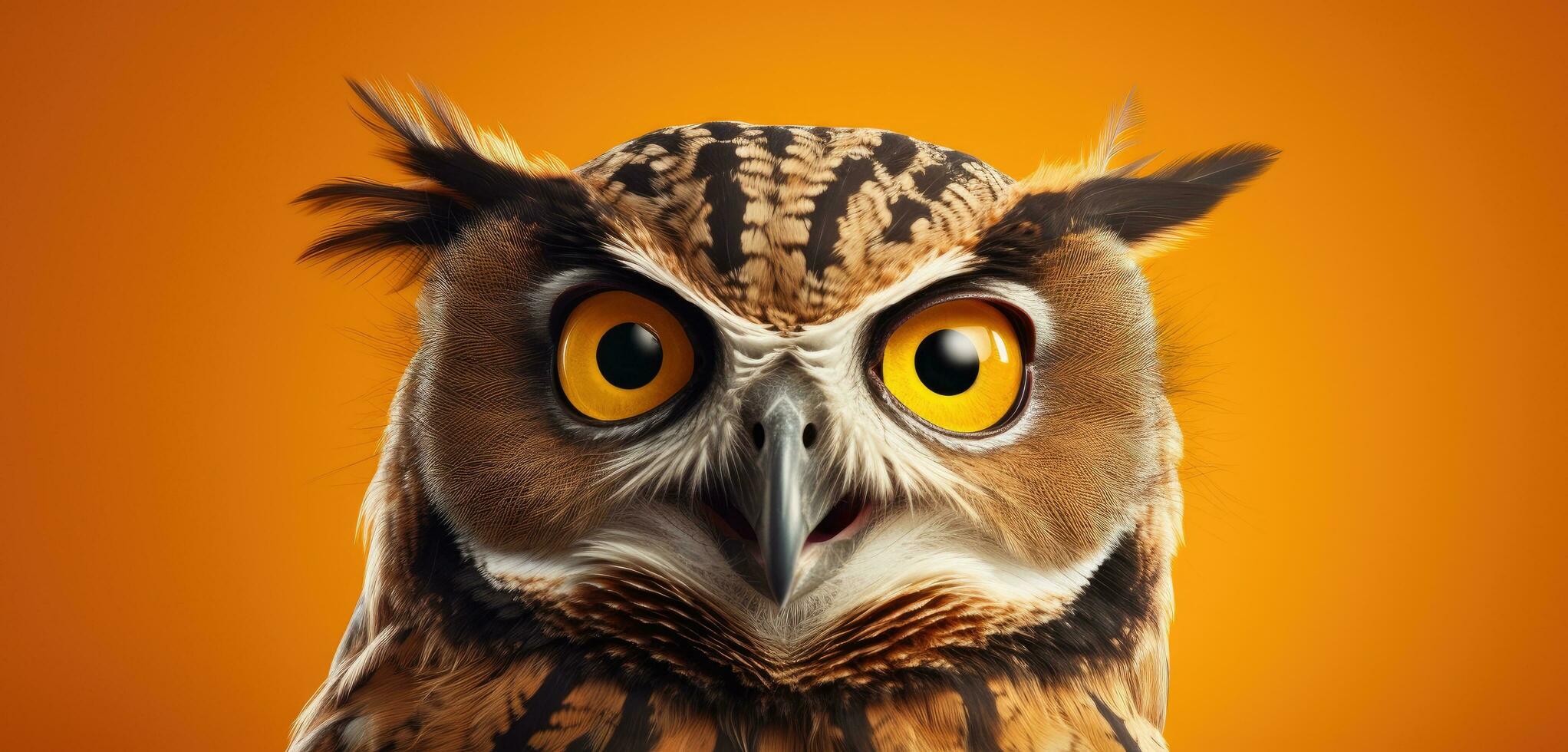 AI generated an angry owl looking at the camera photo