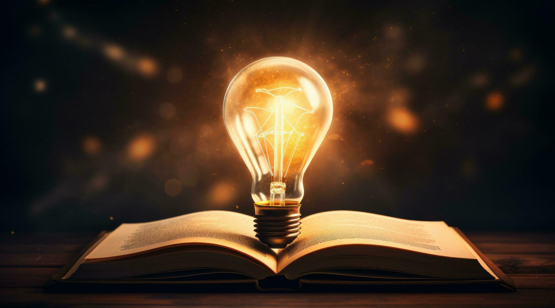 AI generated an open book with an empty light bulb photo