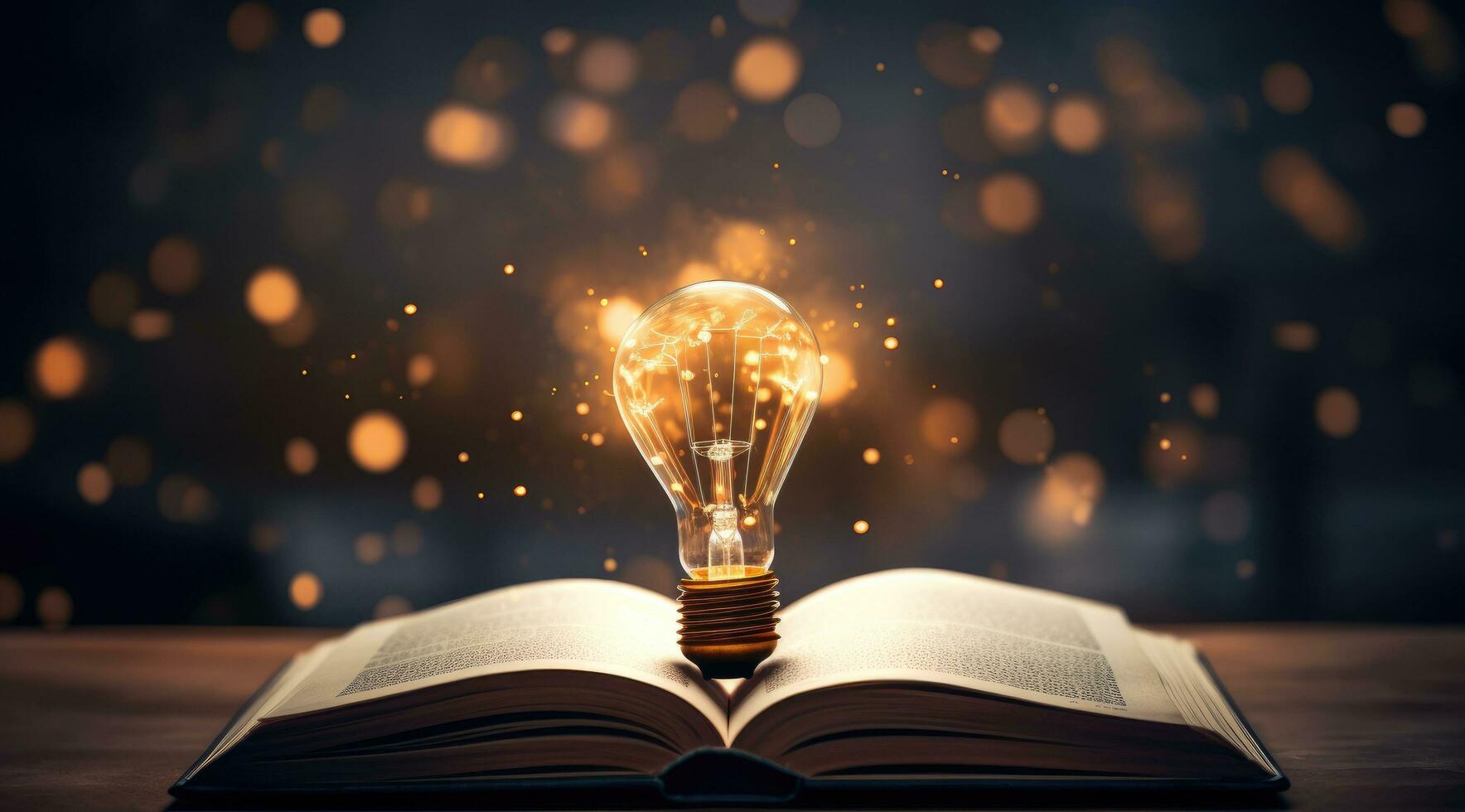 AI generated an open book with an empty light bulb photo