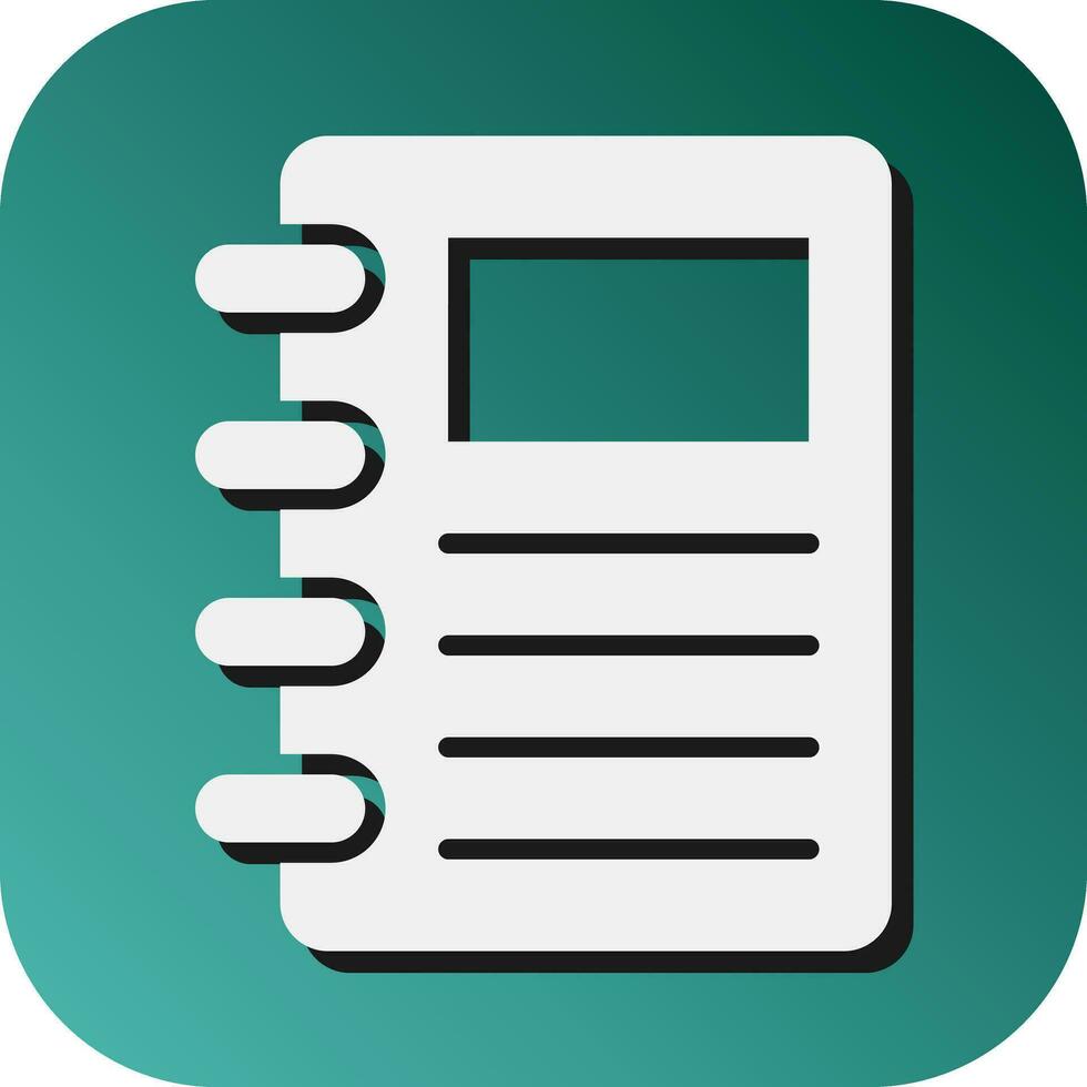 Notebook Vector Glyph Gradient Background Icon For Personal And Commercial Use.