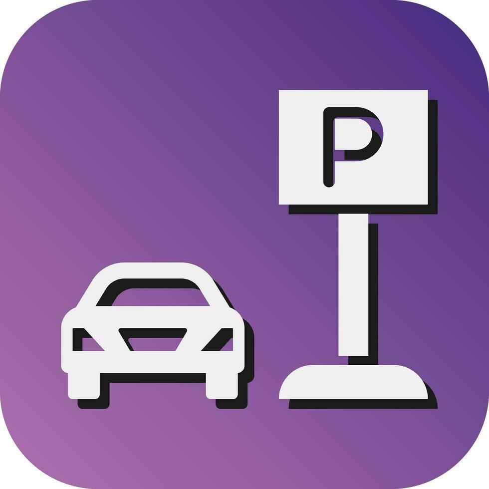 Parking Vector Glyph Gradient Background Icon For Personal And Commercial Use.