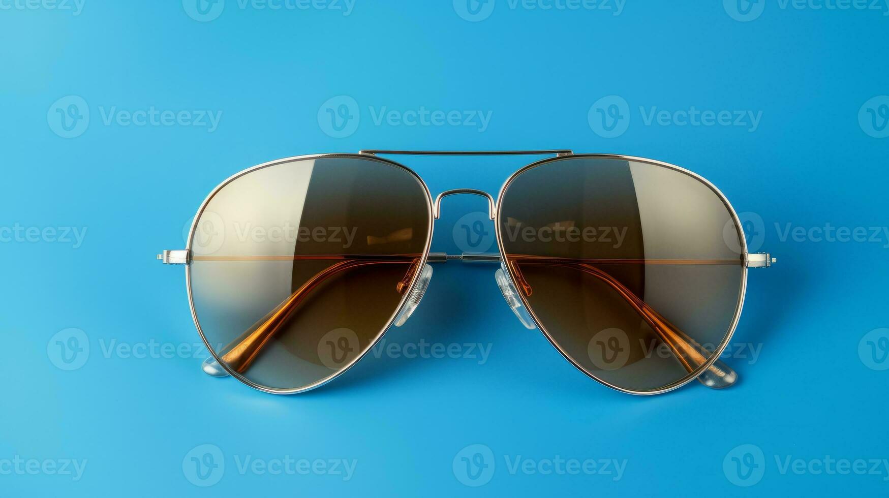 AI generated Sunglasses on vibrant blue background. Generative AI photo