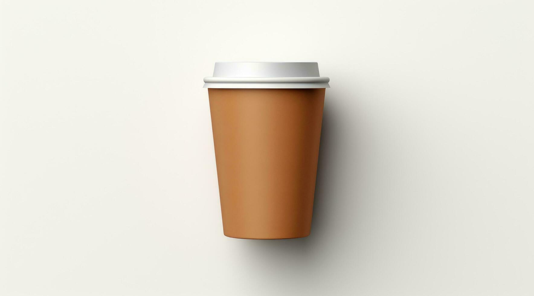 AI generated coffee cup empty mockup top view photo