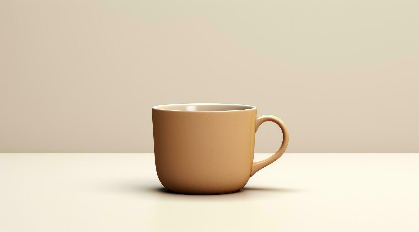 AI generated coffee cup empty mockup top view photo