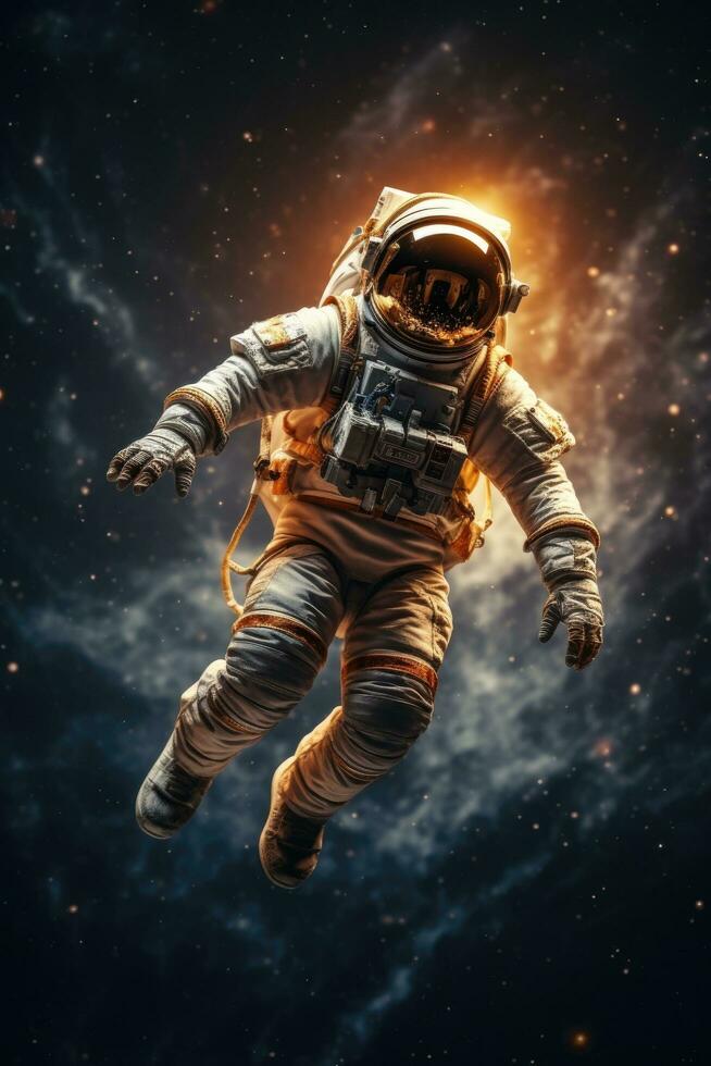 ai generado un astronauta flotante en espacio foto