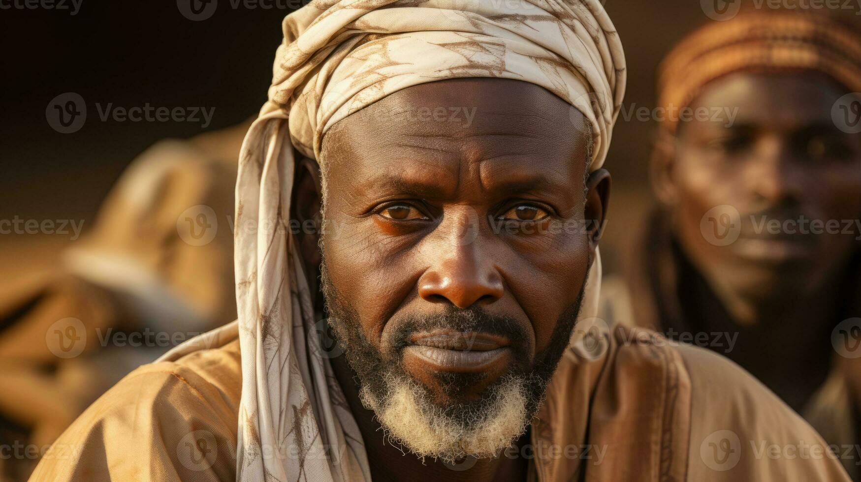 AI generated An indian man with a white beard displays his cultural background. Generative AI photo