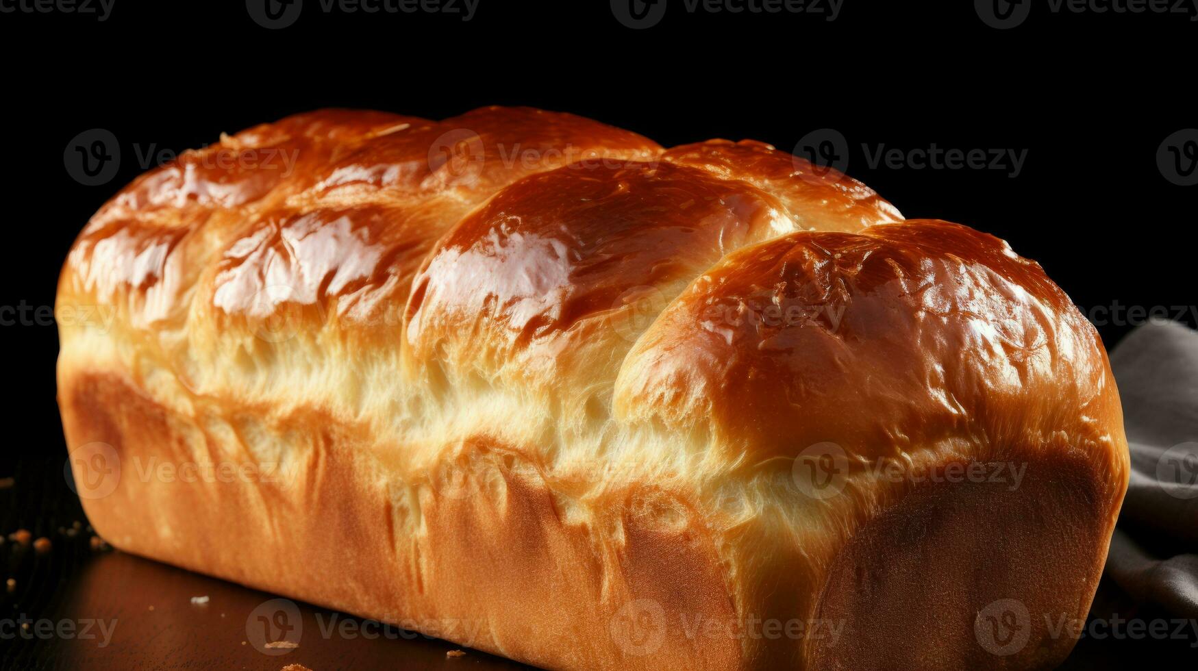 AI generated A loaf of bread on a table, ready to be sliced and enjoyed. Generative AI photo