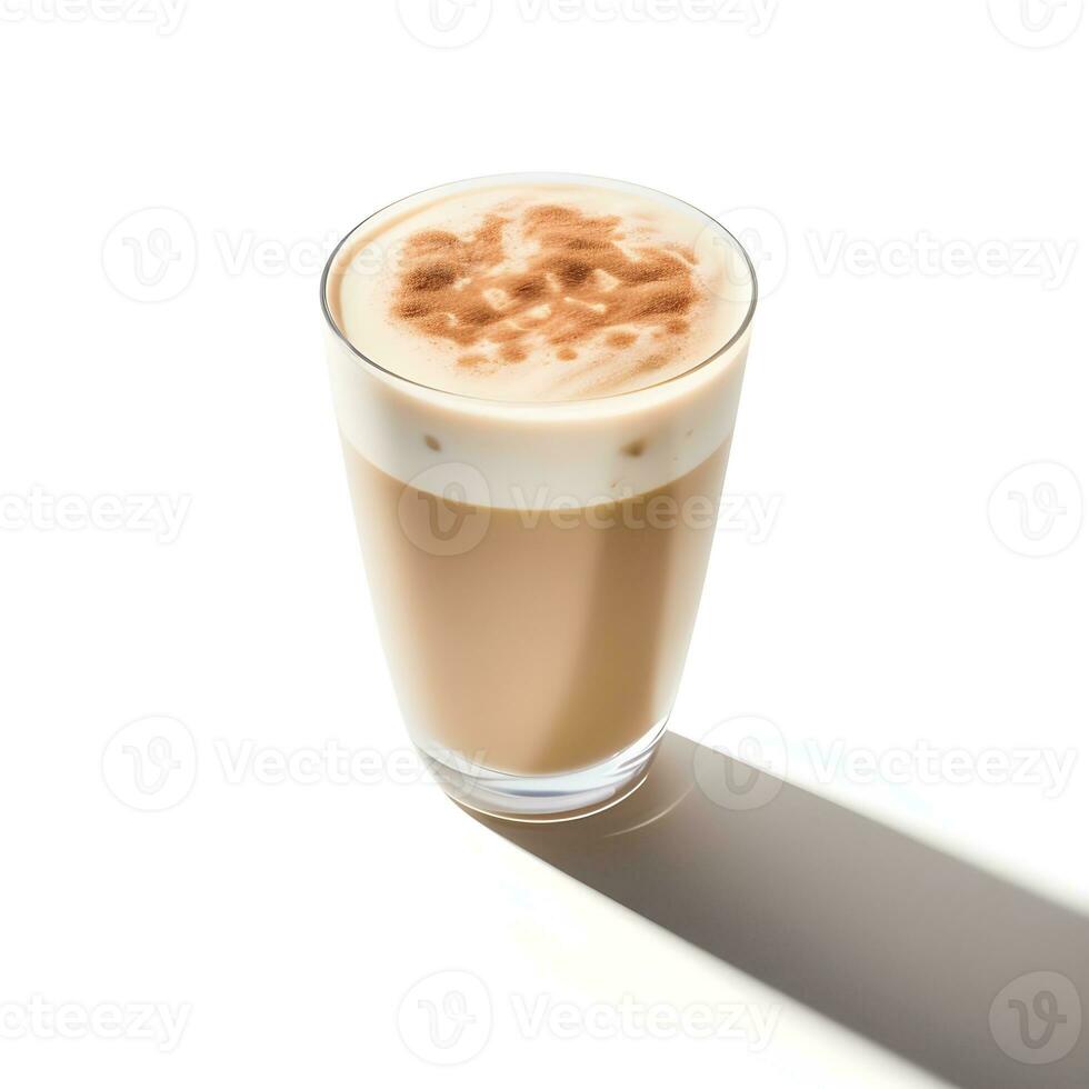 AI generated Dalgona coffee on white background. photo