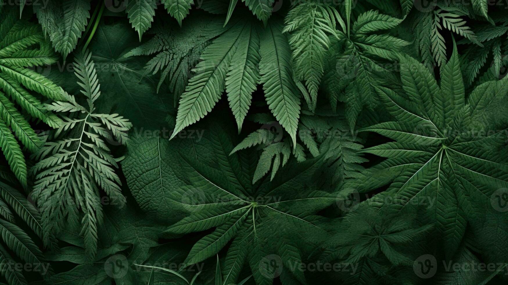 AI generated Background filled with vibrant green leaves. Generative AI photo