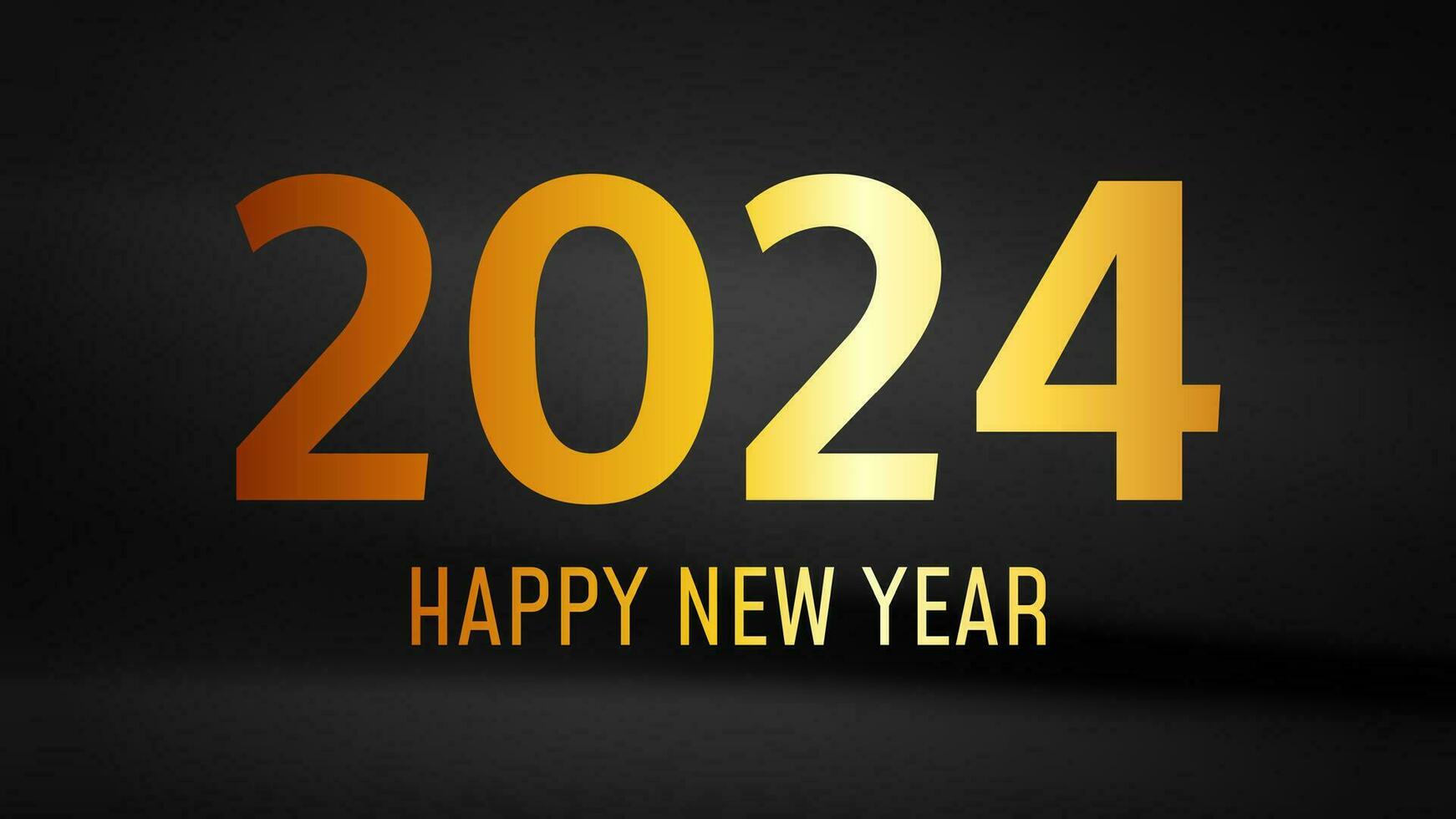 2024 Happy New Year on dark silk background vector