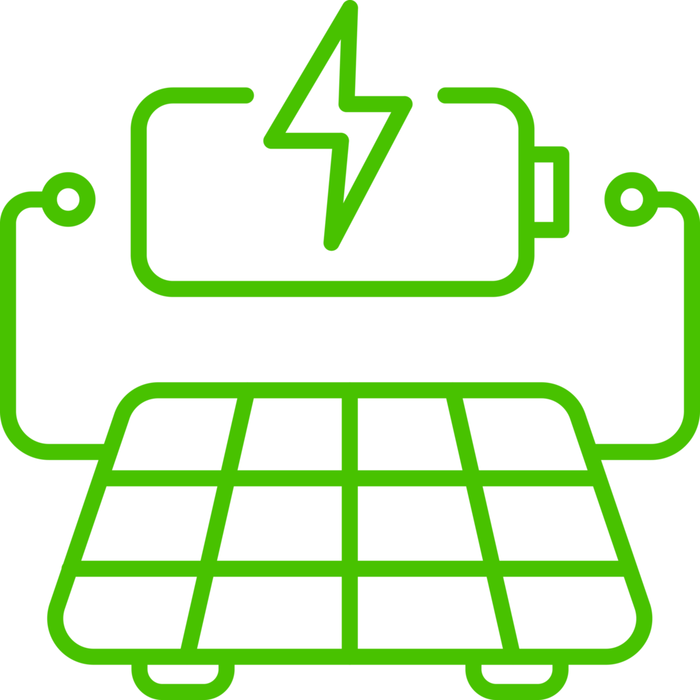 solaire énergie charge ligne icône symbole illustration png