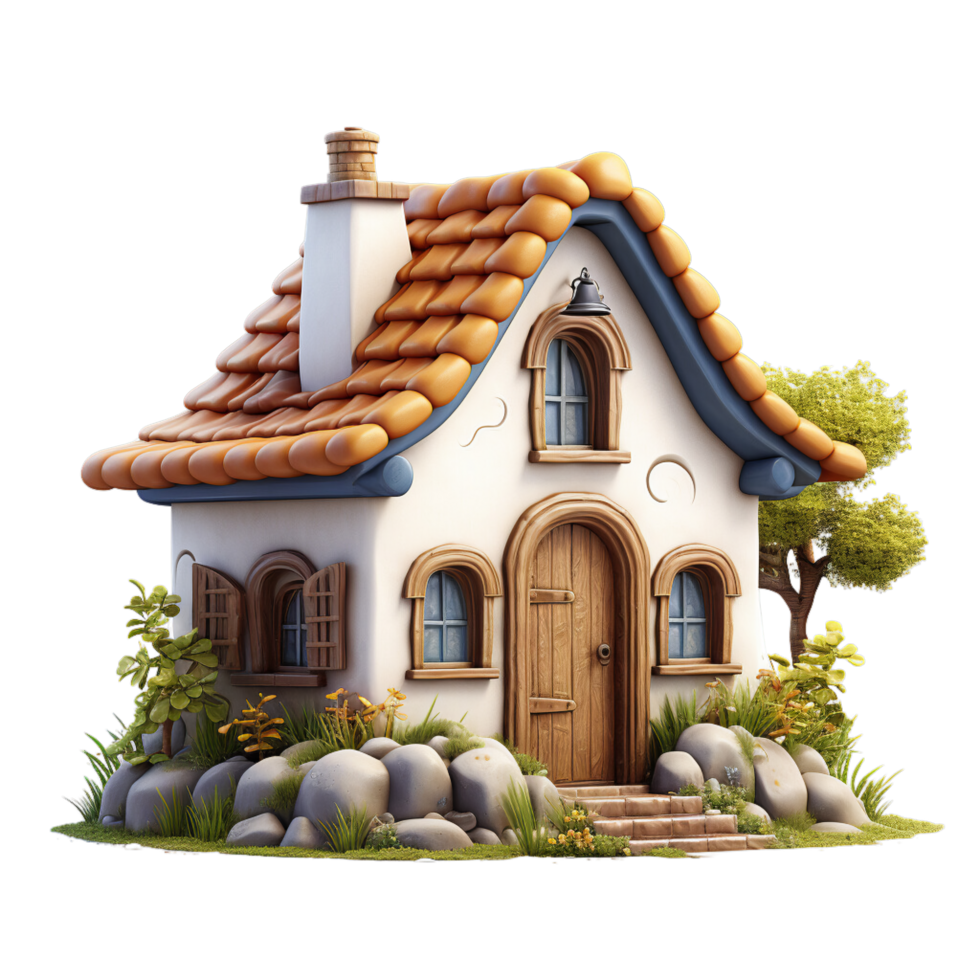 AI generated 3D Little House png