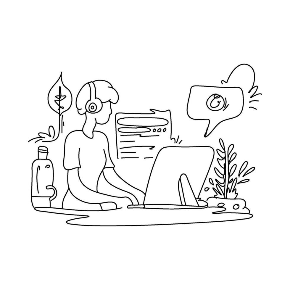 Contact Us Flat Illustration, meticulously crafted to streamline customer interactions and optimize website usability. Let our experts guide you towards achieving a standout online presence vector