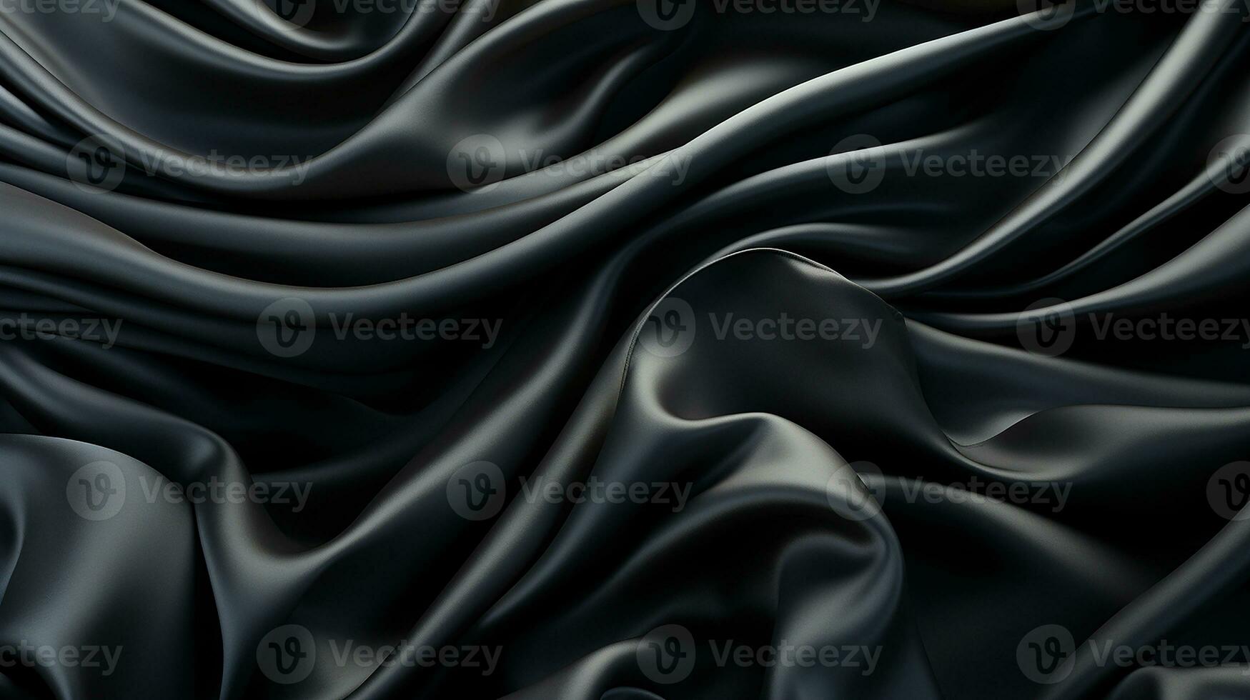 AI generated Black luxury fabric background with copy space, Generative AI. photo