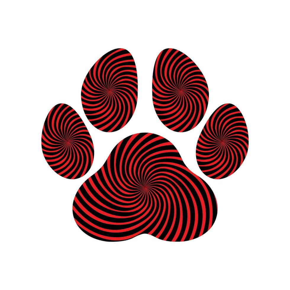 Paw special texture effect black and red vector