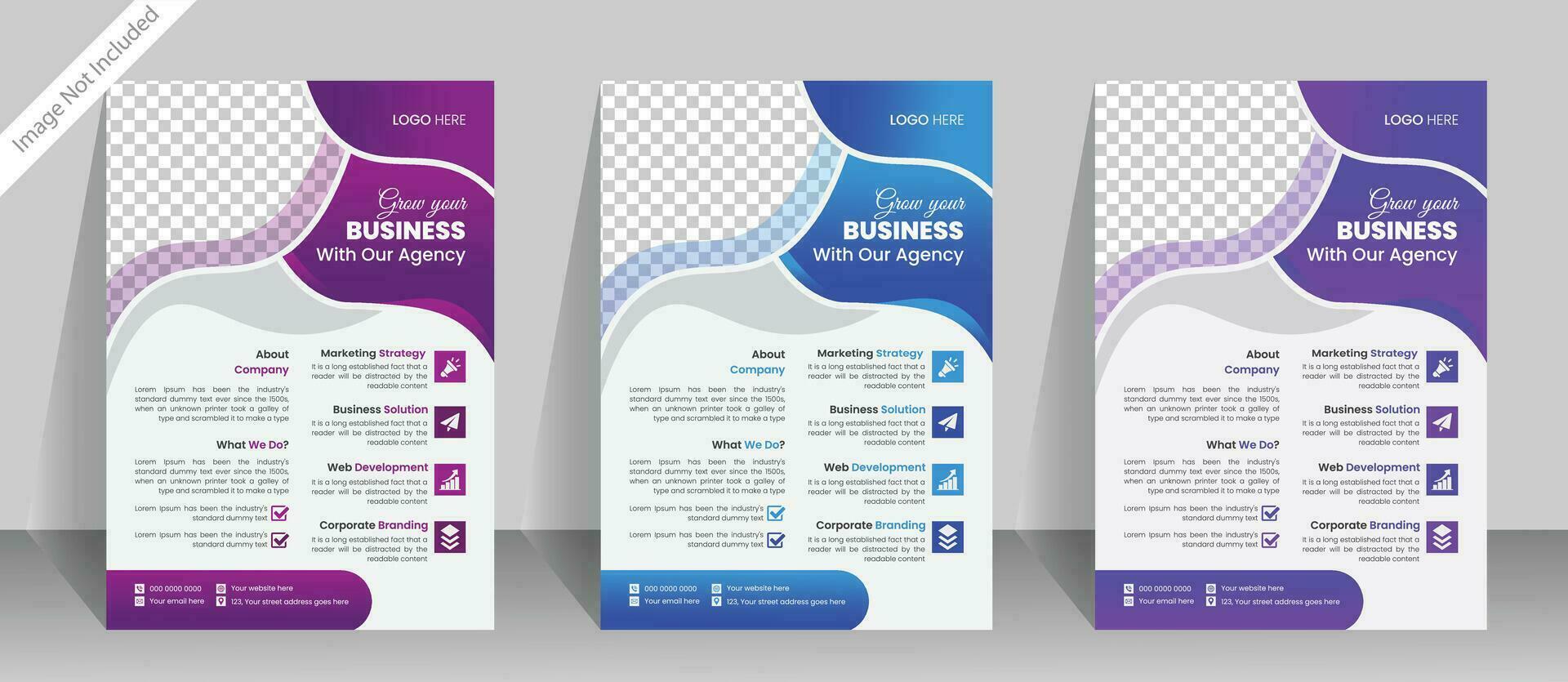 Clean and Corporate business flyer design template vector