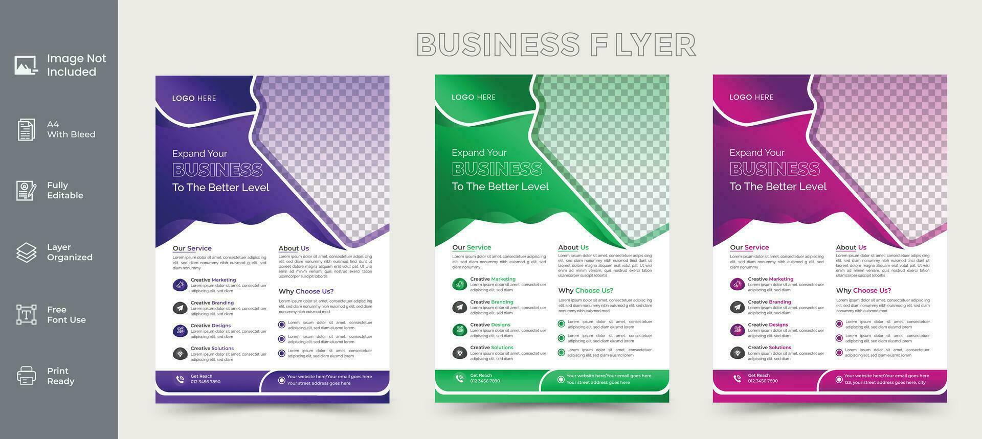 Minimal corporate business flyer template design vector