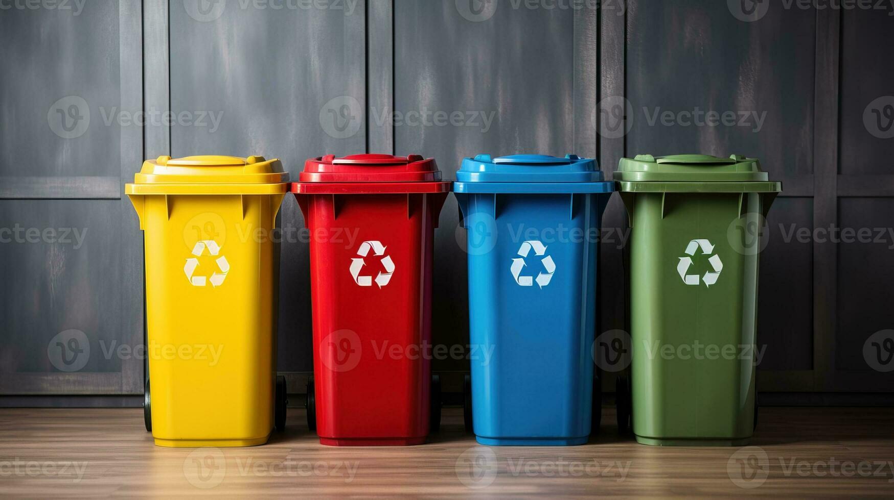 AI generated Recycle bin that emphasizes cleanliness and order. Generative AI photo