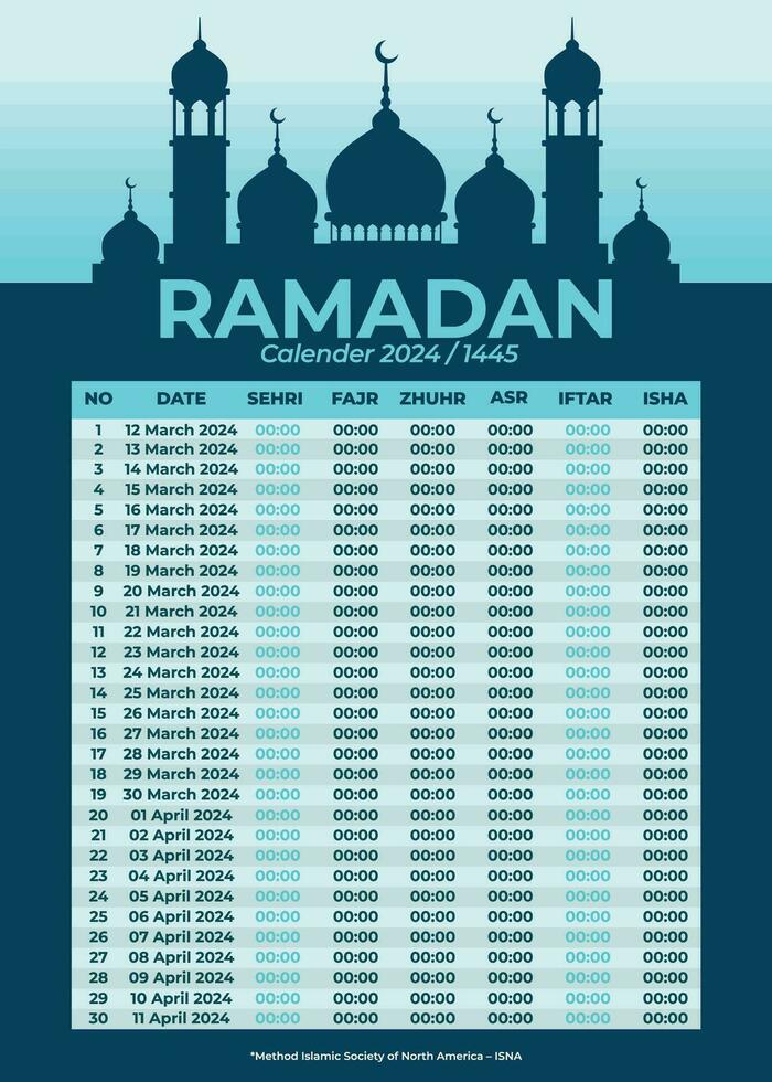 flat Ramadan calendar vector