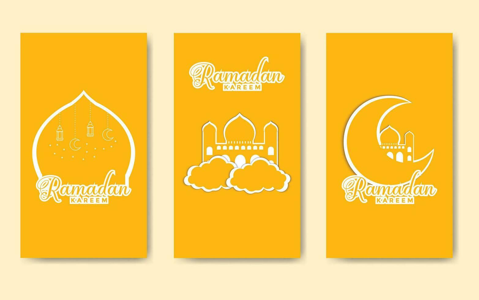 Ramadan story bundle template vector