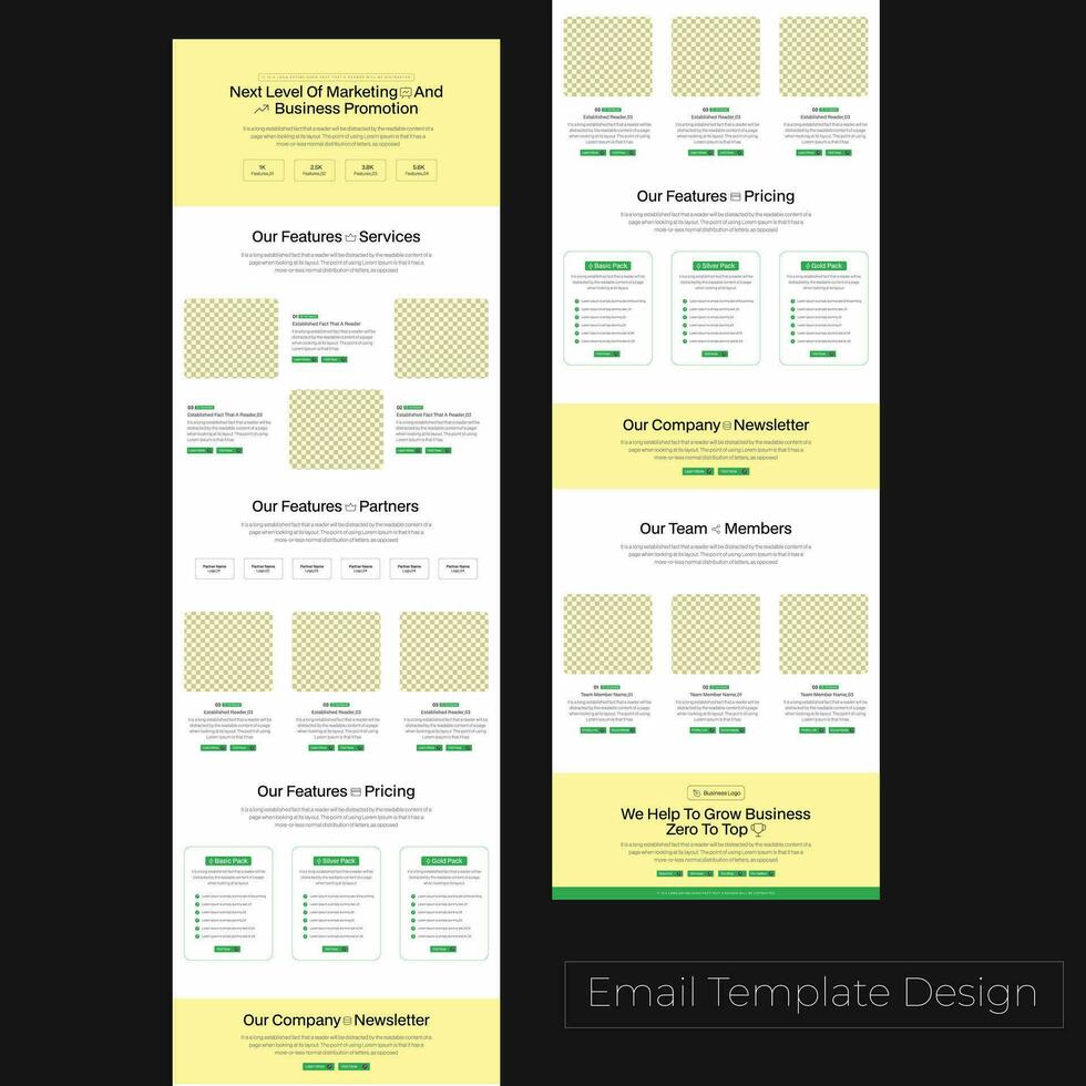 correo electrónico Boletin informativo modelo para promoviendo negocio servicios por correo electrónico márketing con moderno estilo formas en el antecedentes. vector ilustración para web correo electrónico promociones y aterrizaje paginas