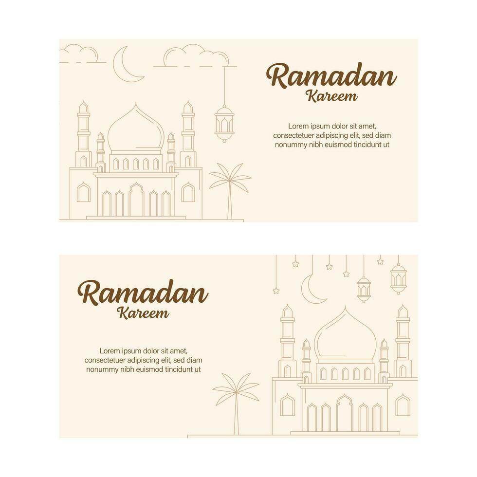 Ramadán kareem bandera modelo vector diseño