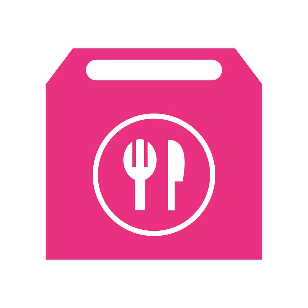 Fork, spoon and knife in box icon. Vector Illustration. Vector Illustration For Personal and Commercial Use. Clean Look Trendy Icon. Food icon element symbol