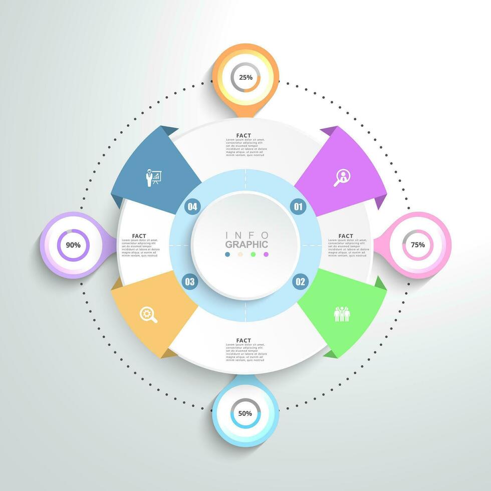 circular infographic step and options vector