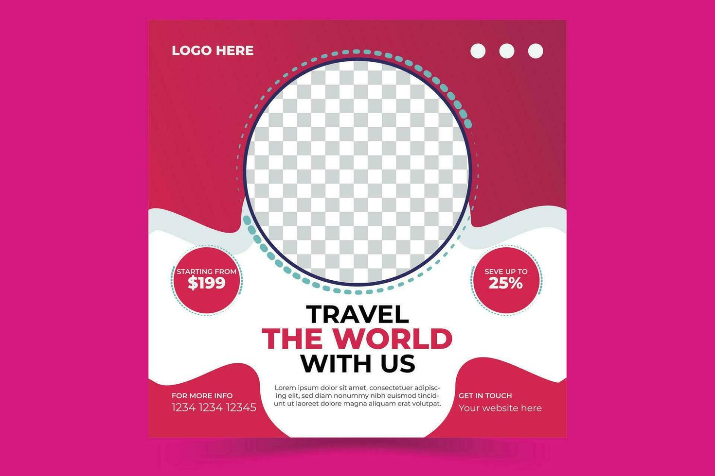 viaje y excursión negocio agencia social medios de comunicación enviar modelo diseño. vector