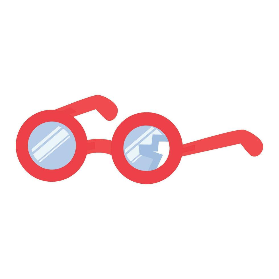 Flat Glass Waste Broken Professor Eyeglass Icon vector