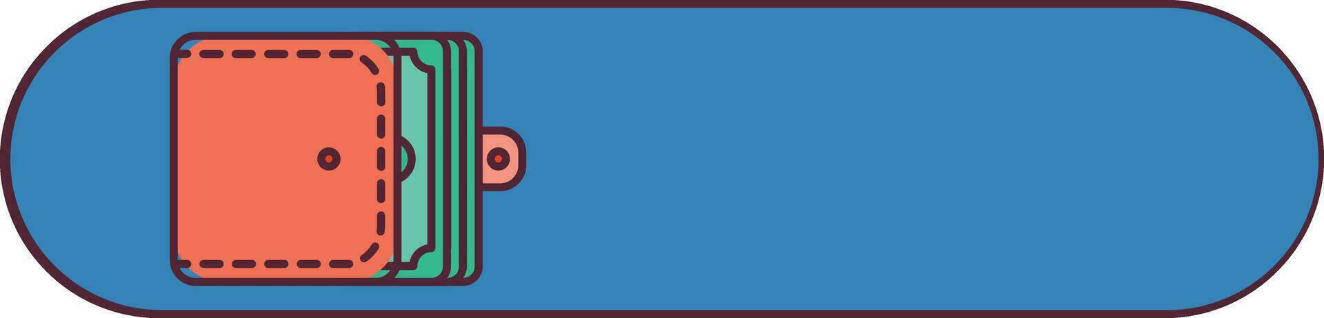 Blue Slider Switch With Open Money Wallet Symbol vector