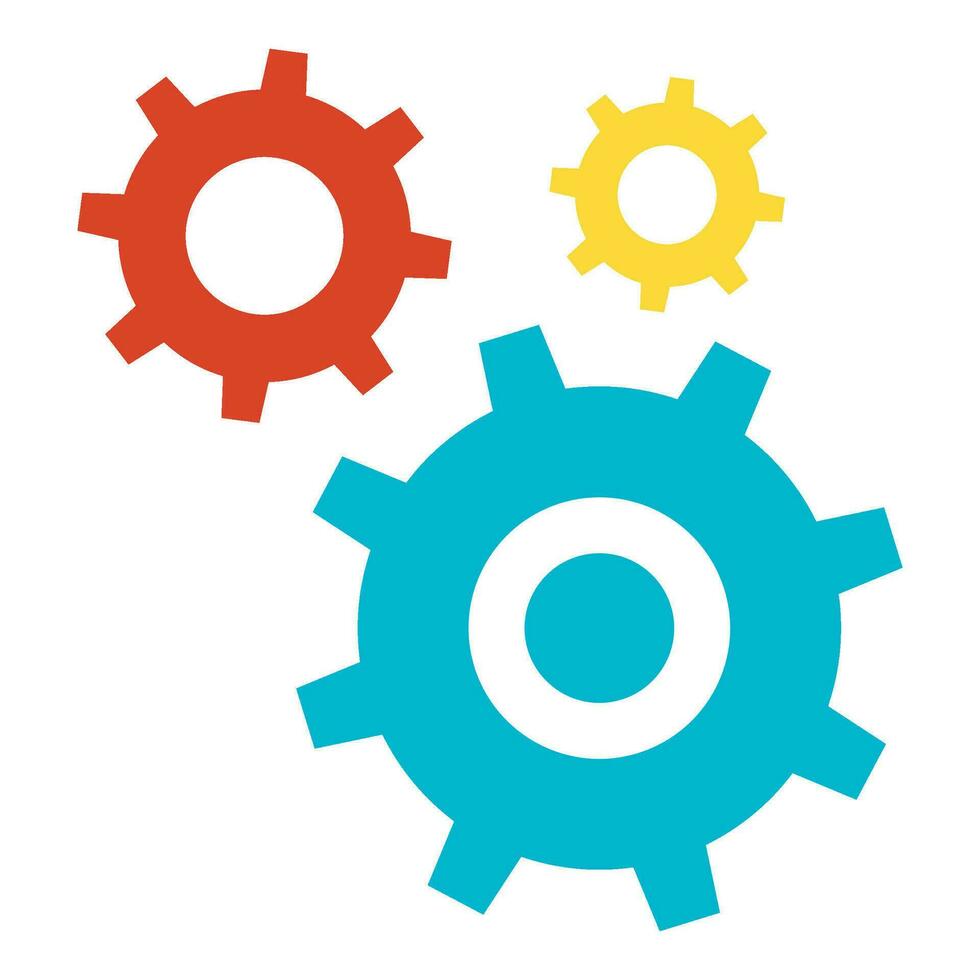 Mechanism Gears Business Process Flat Icon vector