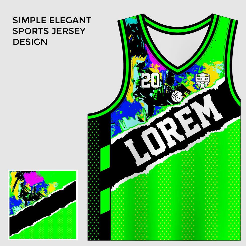 green sublimation basketball jersey design vector