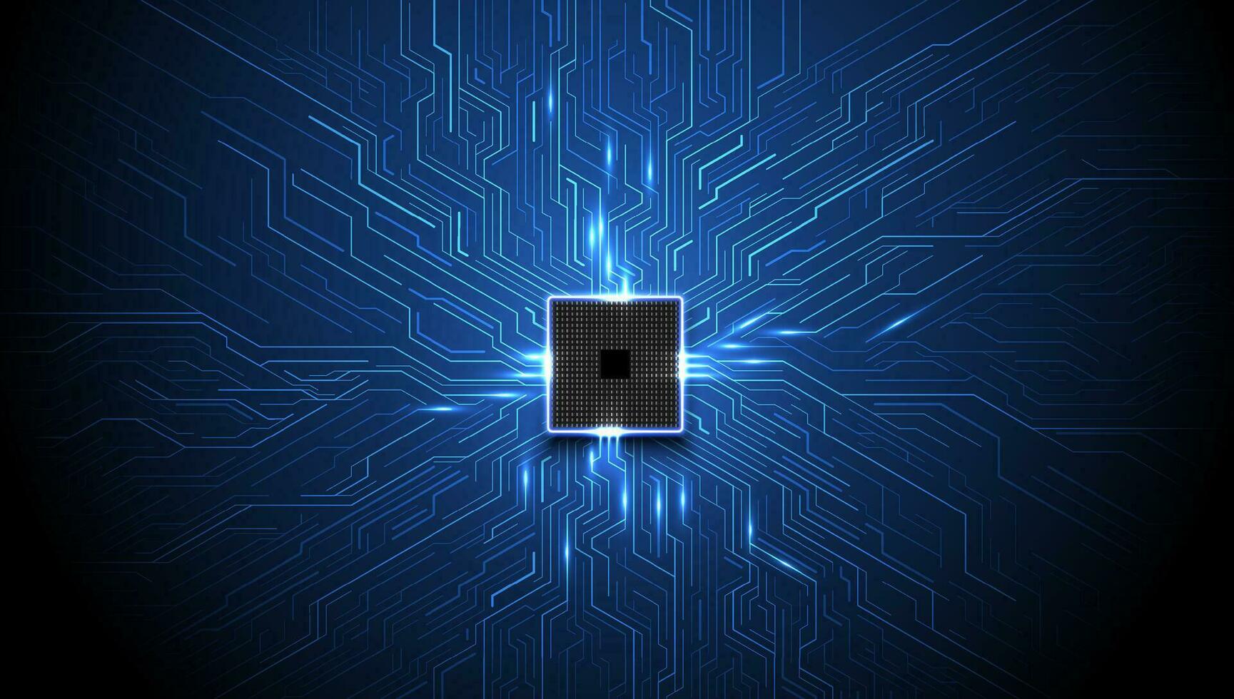 placa de circuito. fondo de tecnología. concepto de cpu de procesadores de computadora central. chip digital de la placa base. vector