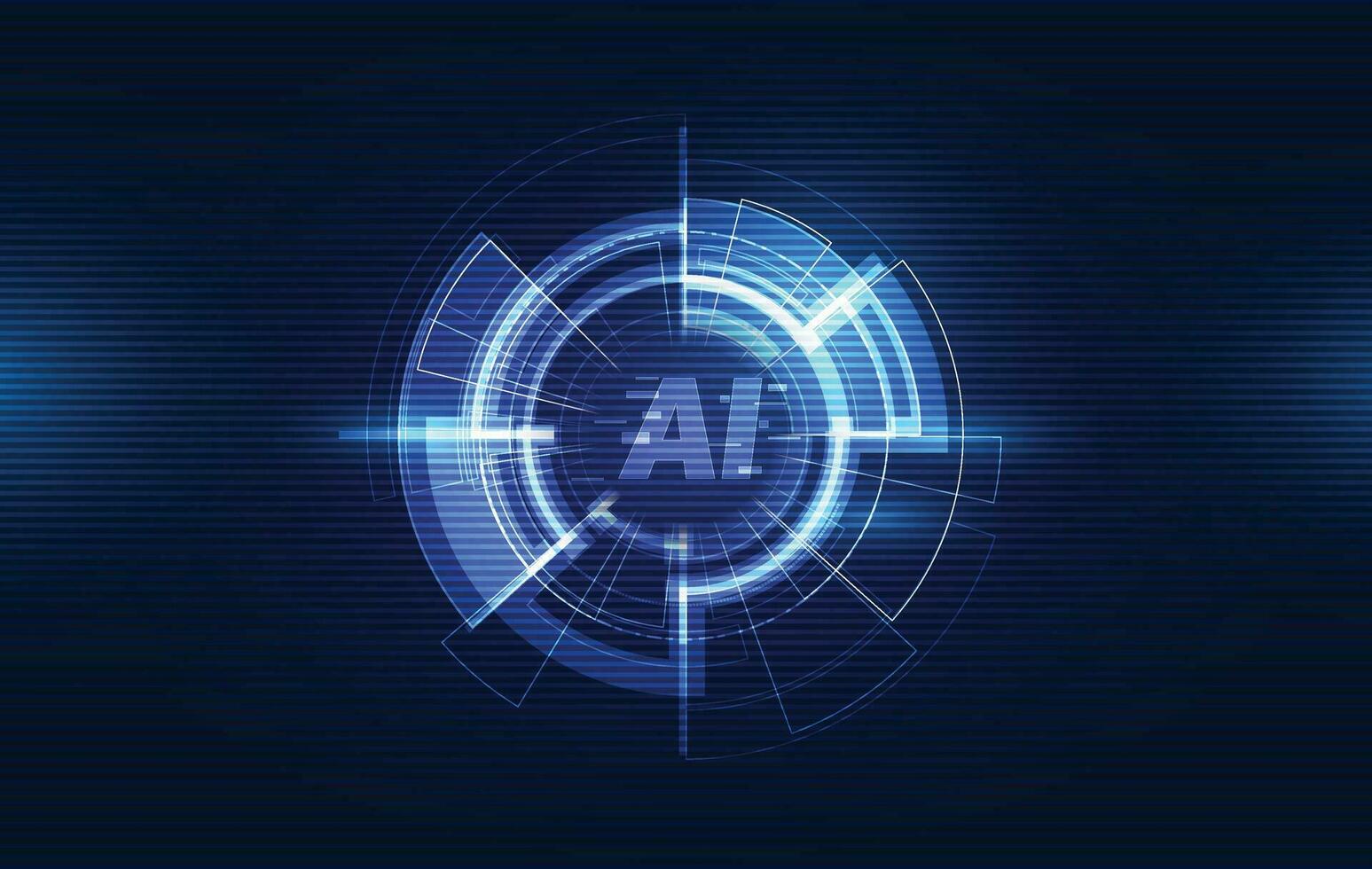 AI Artificial Intelligence, Data Science, Information technology concept. vector