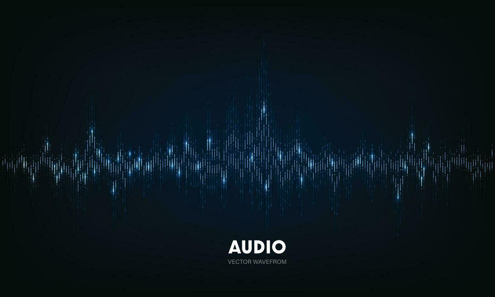 Vector audio wavefrom. abstract music waves oscillation. futuristic sound wave visualization.