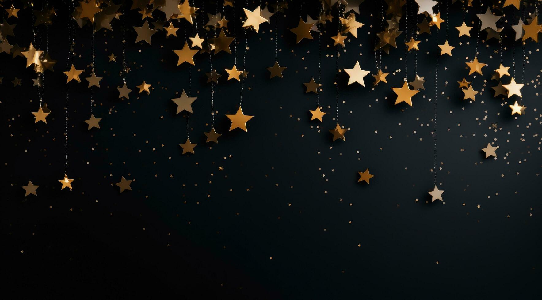 AI generated a christmas background with gold stars photo