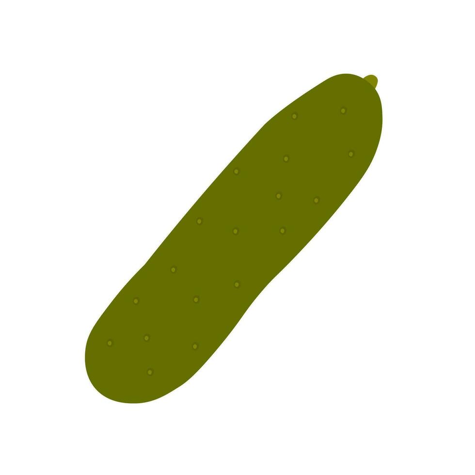 Pepino mano dibujado de colores aislado icono, escalable impresión Listo vector ilustración en de moda plano estilo diseño.