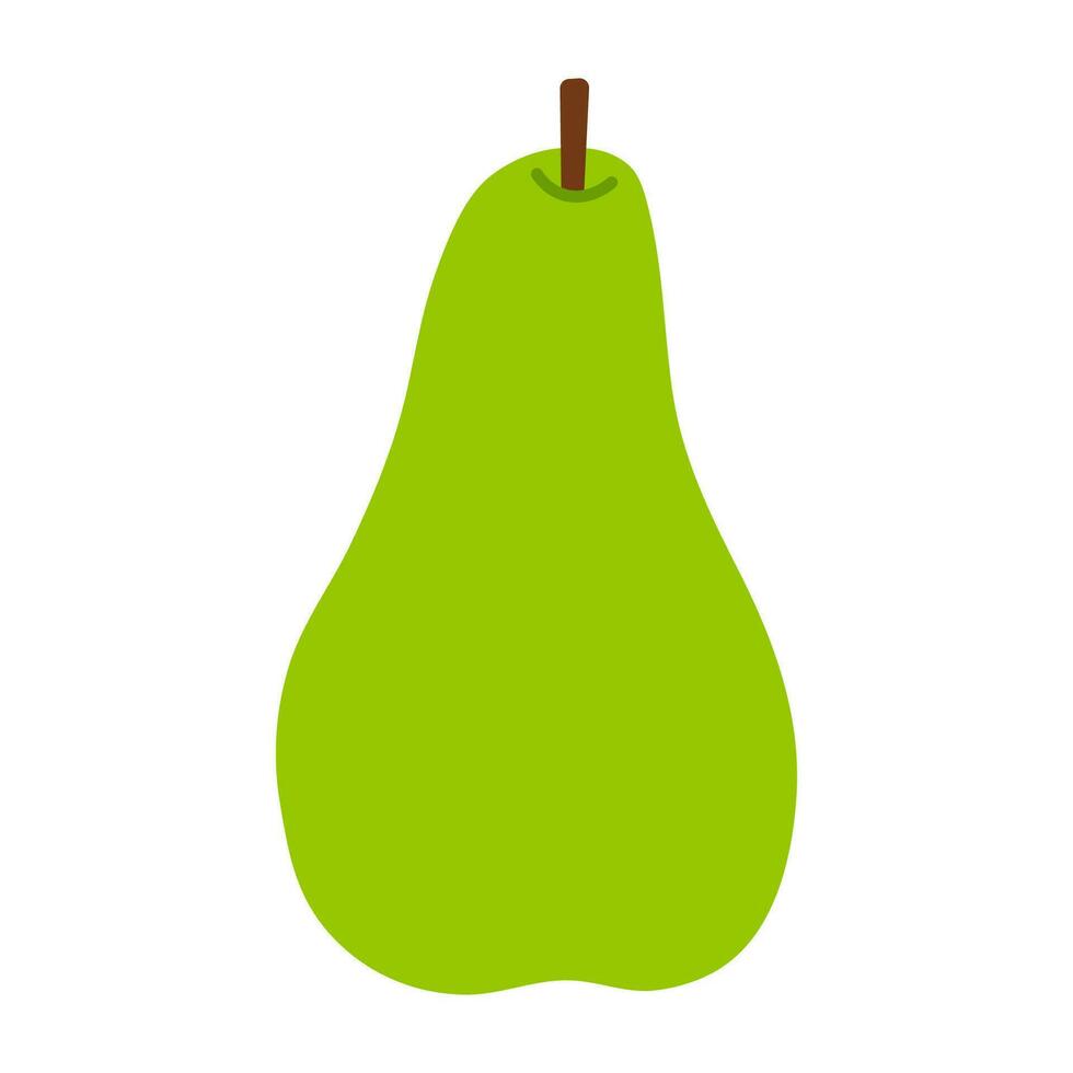 Fresh pear fruit isolated on white background, flat design vector illustration