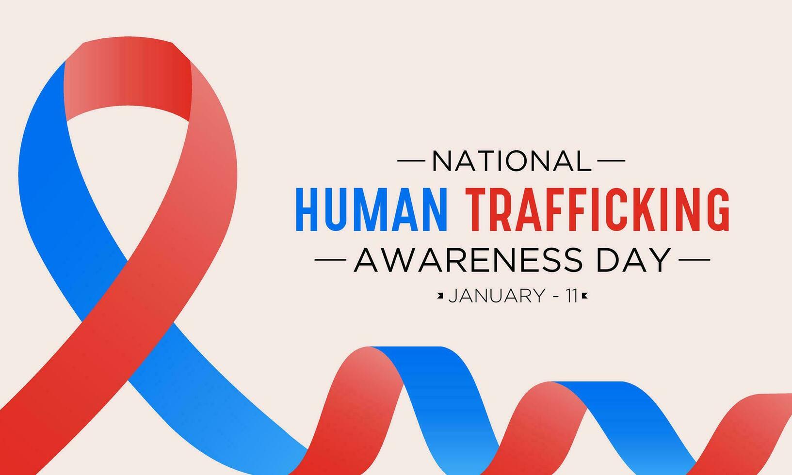 National Human Trafficking Awareness Day is observed every year on january 11. Vector illustration on the theme of Human Trafficking Day. Template for banner, greeting card, poster with background.