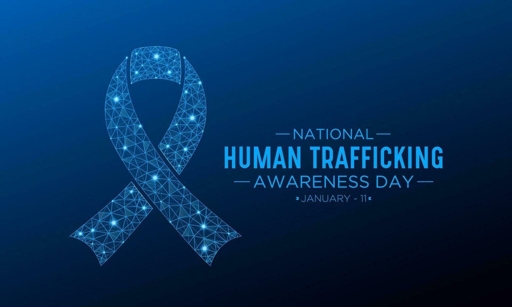 National Human Trafficking Awareness Day is observed every year on january 11. Vector illustration on the theme of Human Trafficking Day. Template for banner, greeting card, poster with background.